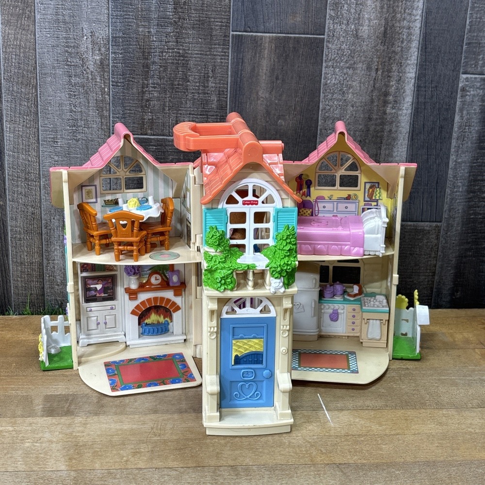 Vintage 2000 Fisher Price Sweet Streets Country Cottage Dollhouse Accessories